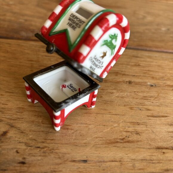 Santa's Mailbox With Letter Porcelain Hinged Box MIDWEST Deposit Wishes Here - Picture 6 of 12